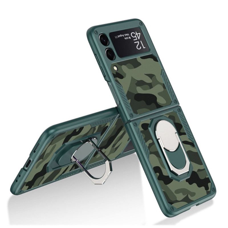 Coque Samsung Galaxy Z Flip 3 5G Anneau-Support Camouflage GKK