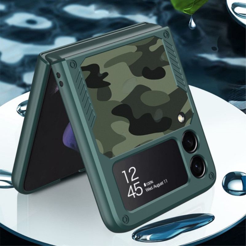 Coque Samsung Galaxy Z Flip 3 5G Anneau-Support Camouflage GKK