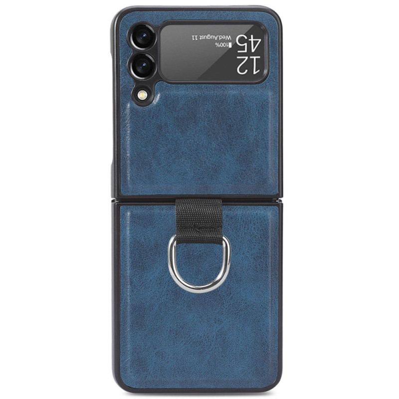 Coque Samsung Galaxy Z Flip 3 5G Style Cuir Vintage avec Anneau