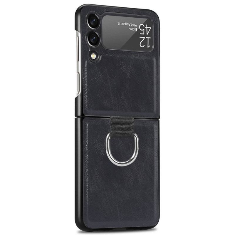 Coque Samsung Galaxy Z Flip 3 5G Style Cuir Vintage avec Anneau