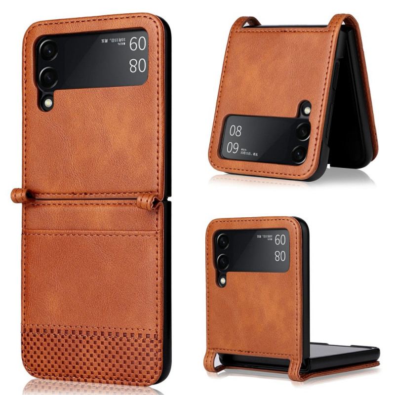 Coque Samsung Galaxy Z Flip 3 5G Style Cuir Vintage Porte-Carte