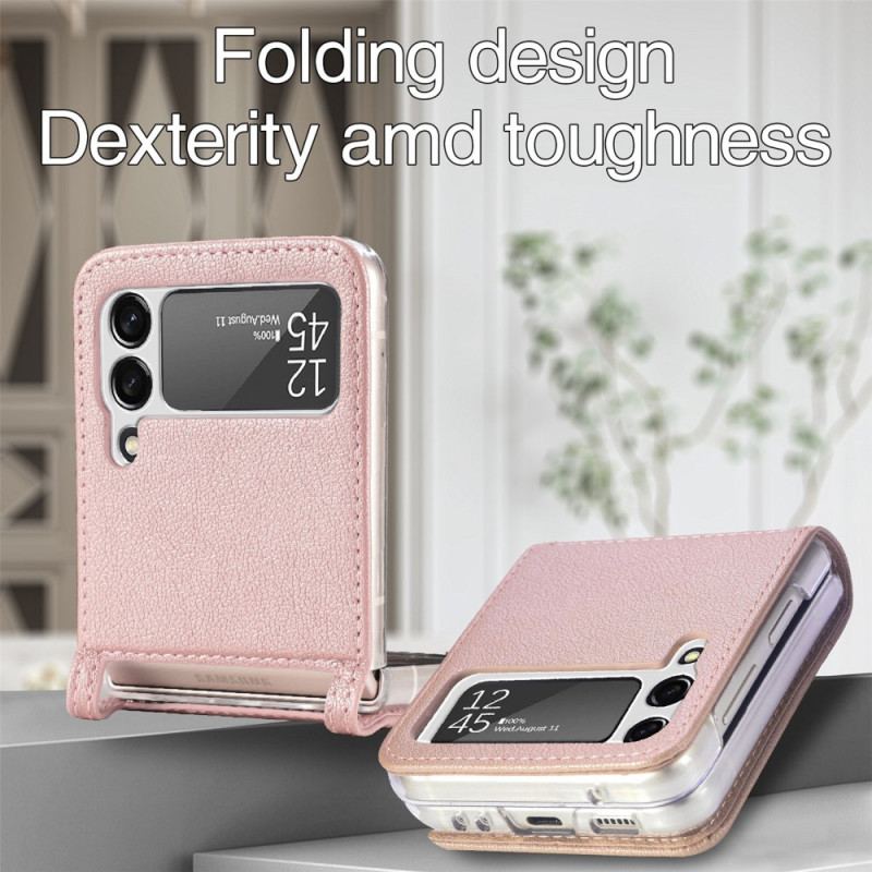 Coque Samsung Galaxy Z Flip 3 5G Texture Cuir Porte Carte