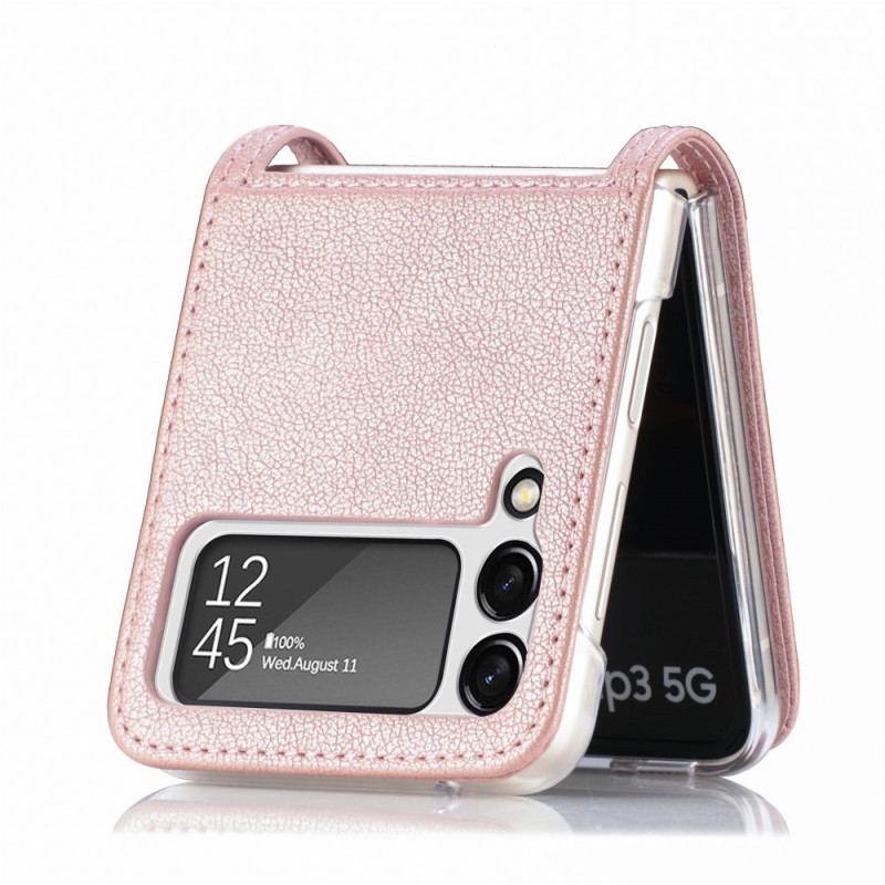 Coque Samsung Galaxy Z Flip 3 5G Texture Cuir Porte Carte