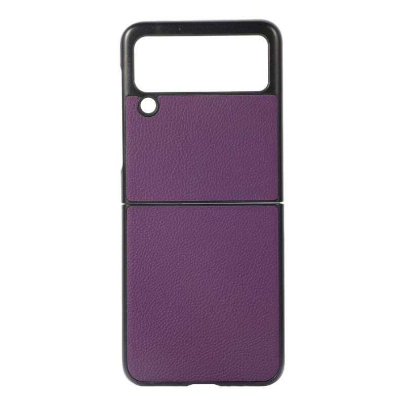 Coque Samsung Galaxy Z Flip 3 5G Véritable Cuir Litchi