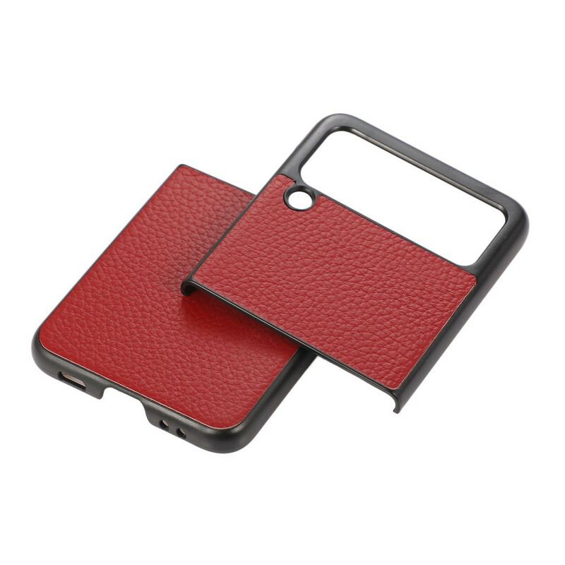 Coque Samsung Galaxy Z Flip 3 5G Véritable Cuir Litchi Color