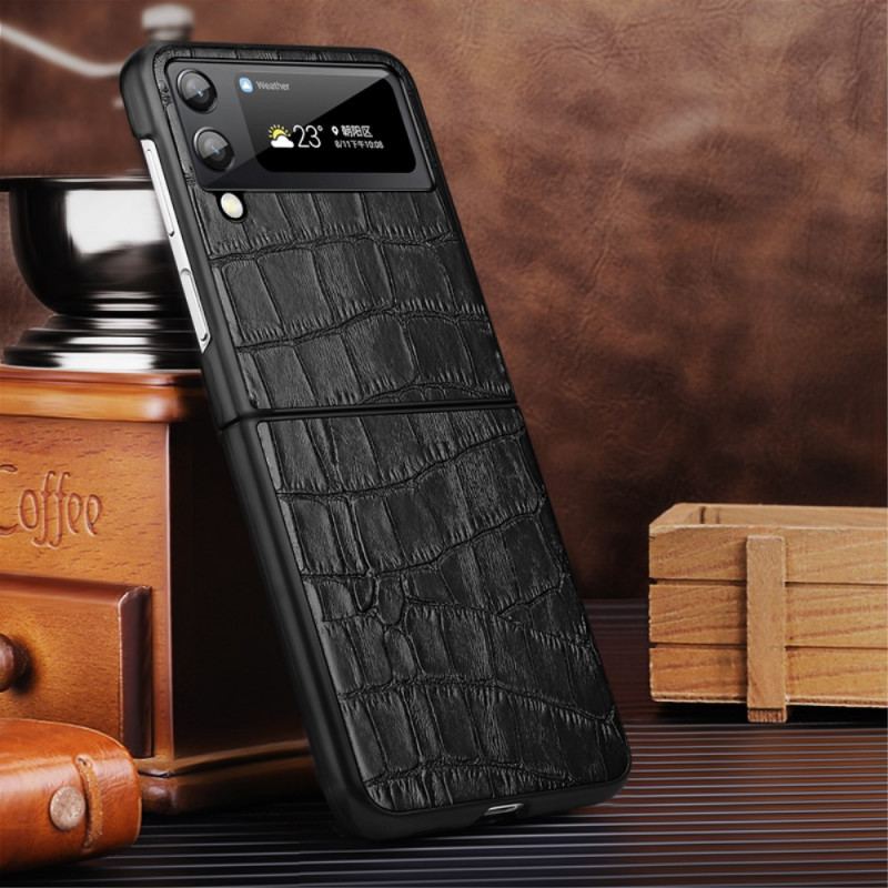 Coque Samsung Galaxy Z Flip 3 5G Véritable cuir Texture Crocodile