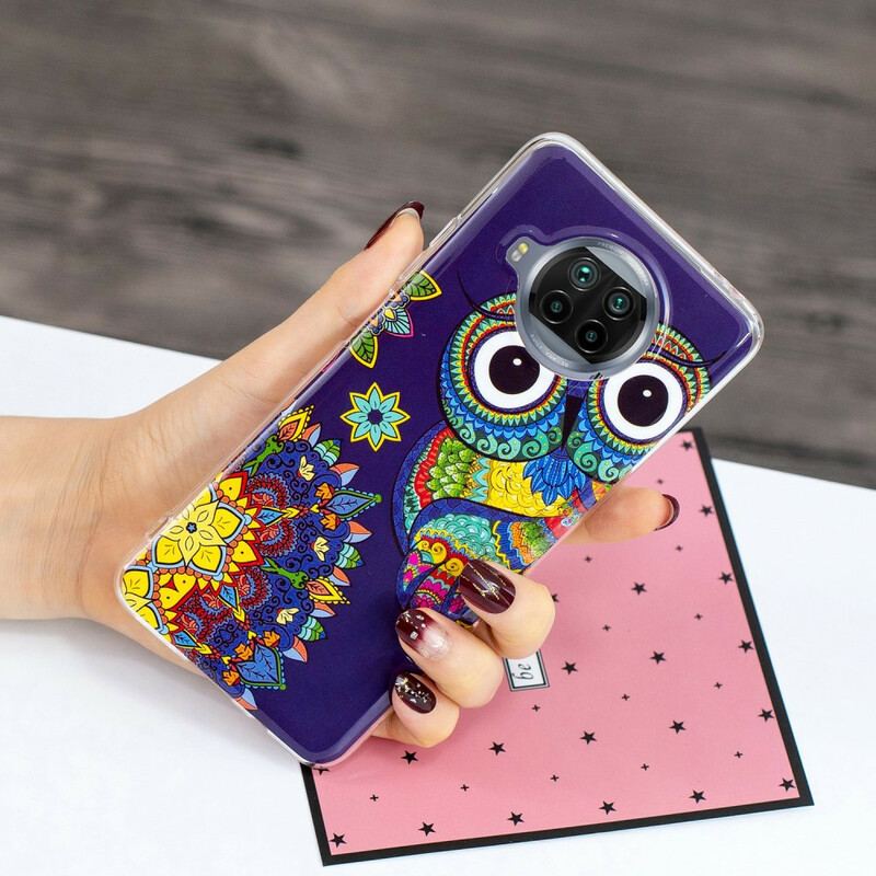 Coque Xiaomi Mi 10T Lite 5G / Redmi Note 9 Pro 5G Hibou Mandala Fluo