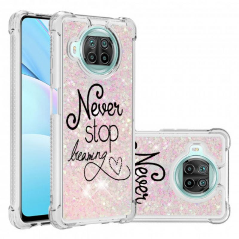 Coque Xiaomi Mi 10T Lite 5G  / Redmi Note 9 Pro 5G Never Stop Dreaming Paillettes