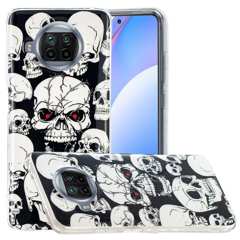 Coque Xiaomi Mi 10T Lite 5G / Redmi Note 9 Pro 5G Têtes de Mort Fluo