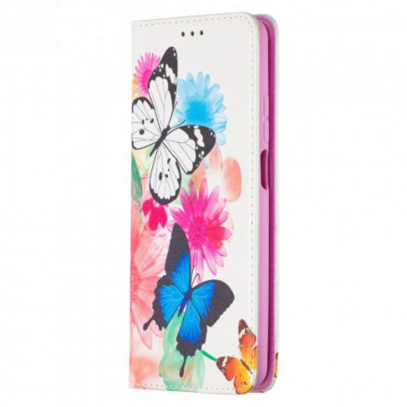 Flip Cover Xiaomi Mi 10T Lite 5G  / Redmi Note 9 Pro 5G Papillons Colorés