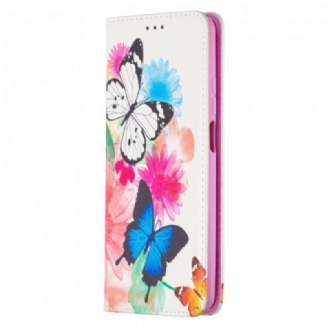 Flip Cover Xiaomi Mi 10T Lite 5G  / Redmi Note 9 Pro 5G Papillons Colorés