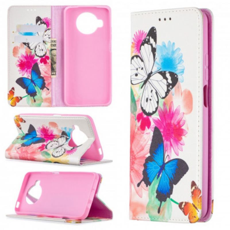 Flip Cover Xiaomi Mi 10T Lite 5G  / Redmi Note 9 Pro 5G Papillons Colorés