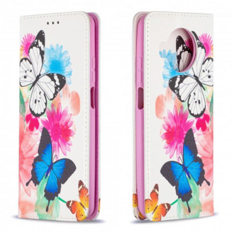 Flip Cover Xiaomi Mi 10T Lite 5G  / Redmi Note 9 Pro 5G Papillons Colorés