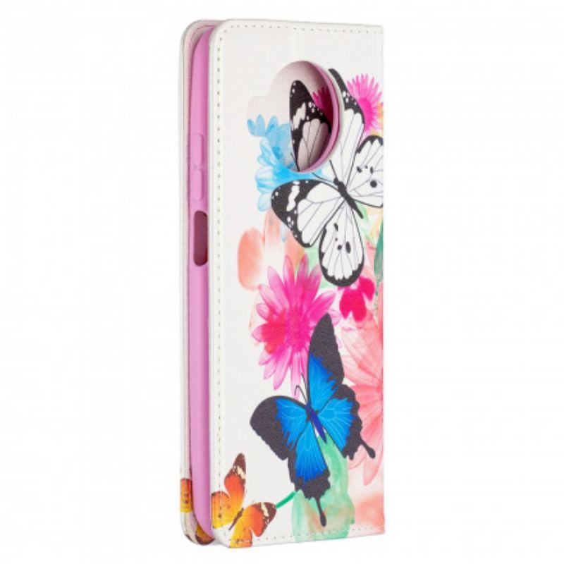 Flip Cover Xiaomi Mi 10T Lite 5G  / Redmi Note 9 Pro 5G Papillons Colorés