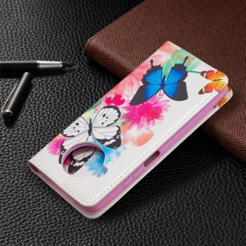 Flip Cover Xiaomi Mi 10T Lite 5G  / Redmi Note 9 Pro 5G Papillons Colorés