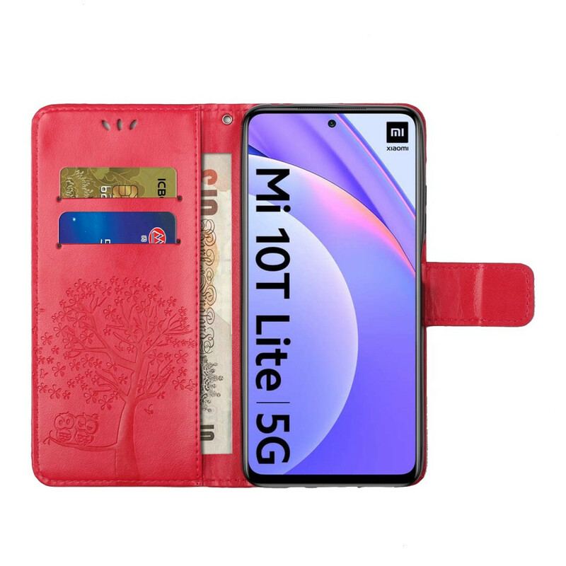 Housse Xiaomi Mi 10T Lite 5G / Redmi Note 9 Pro 5G Arbre et Hiboux à Lanière