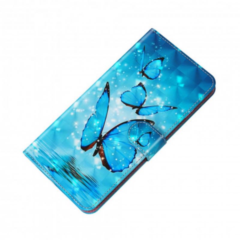 Housse Xiaomi Mi 10T Lite 5G / Redmi Note 9 Pro 5G Light Spot Papillons Bleus Volants