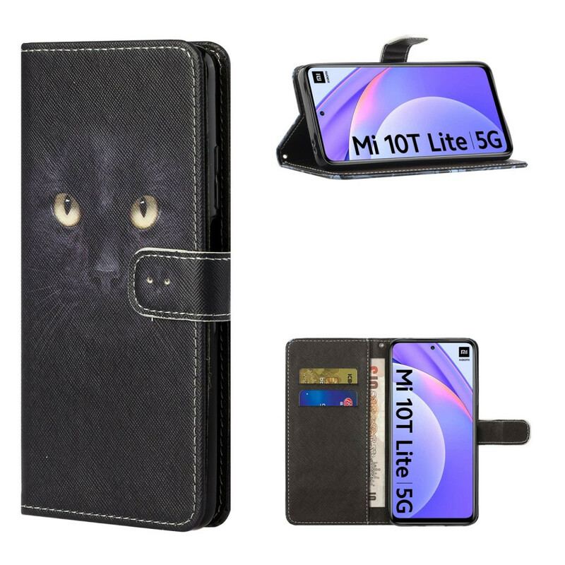 Housse Xiaomi Mi 10T Lite 5G / Redmi Note 9 Pro 5G Yeux de Chat Noir