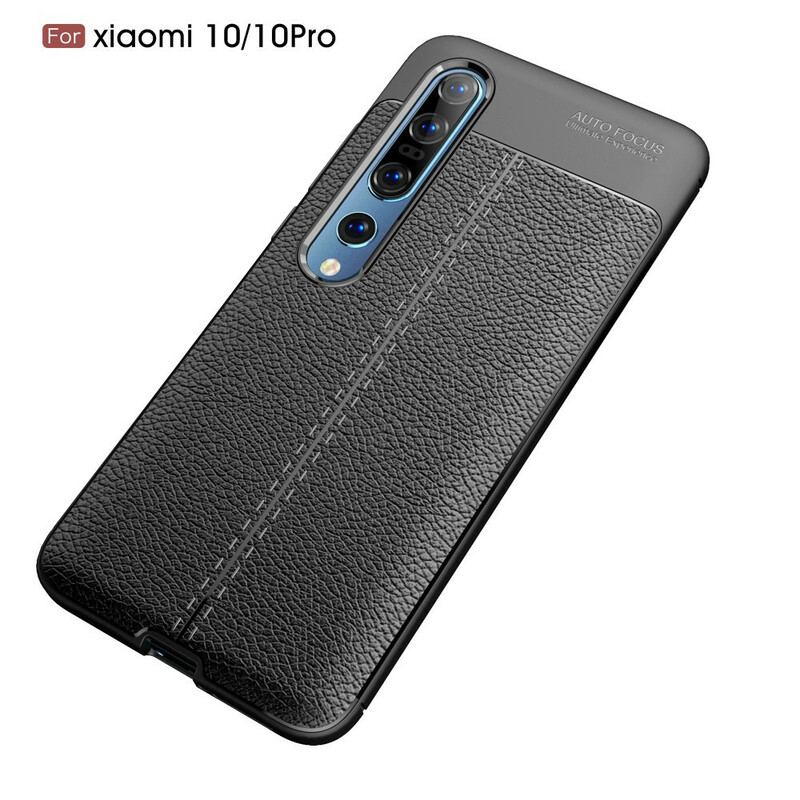 Coque Xiaomi Mi 10 / 10 Pro Effet Cuir Litchi Double Line