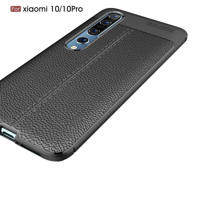 Coque Xiaomi Mi 10 / 10 Pro Effet Cuir Litchi Double Line