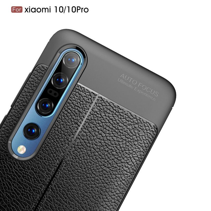 Coque Xiaomi Mi 10 / 10 Pro Effet Cuir Litchi Double Line