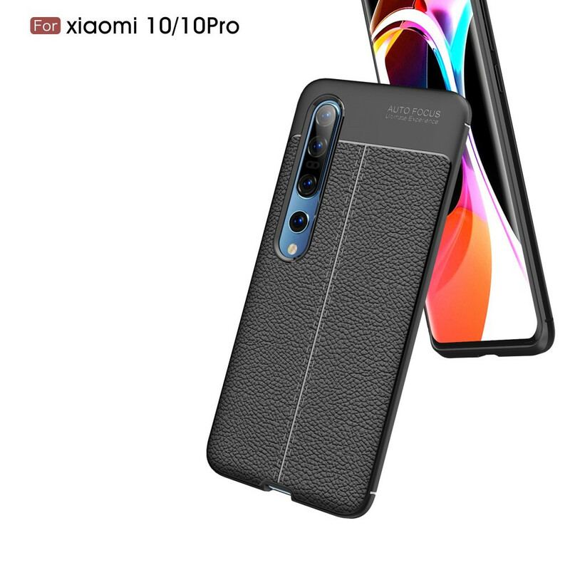 Coque Xiaomi Mi 10 / 10 Pro Effet Cuir Litchi Double Line