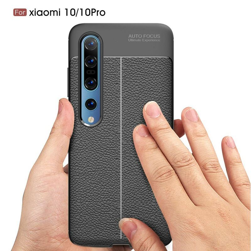 Coque Xiaomi Mi 10 / 10 Pro Effet Cuir Litchi Double Line