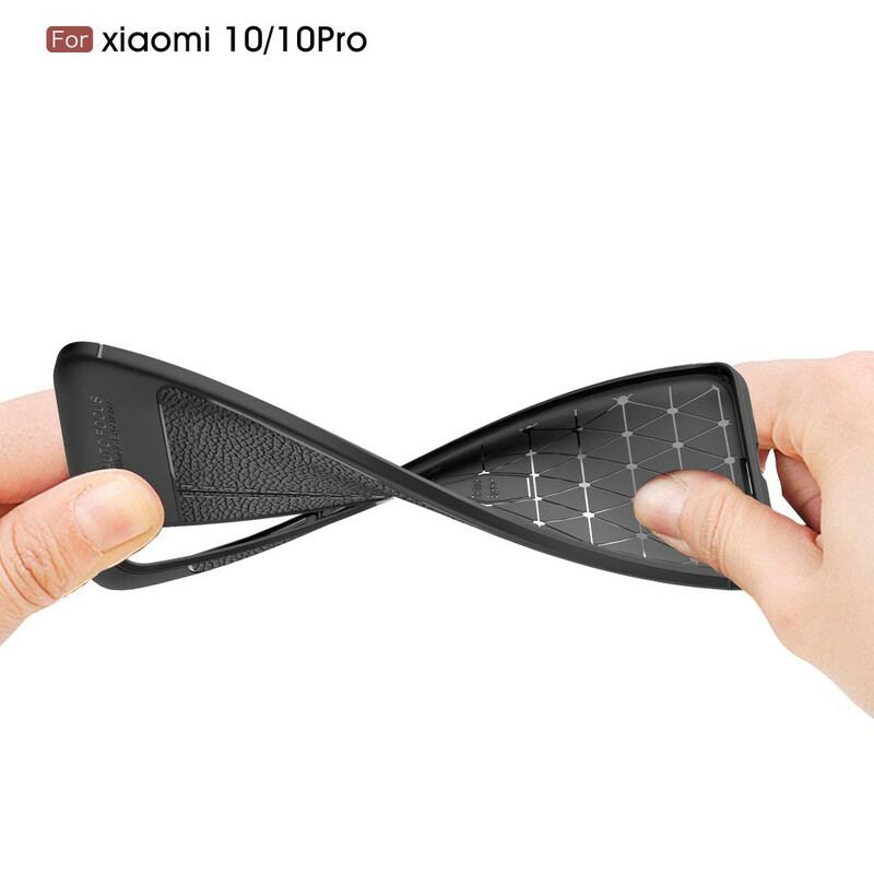 Coque Xiaomi Mi 10 / 10 Pro Effet Cuir Litchi Double Line