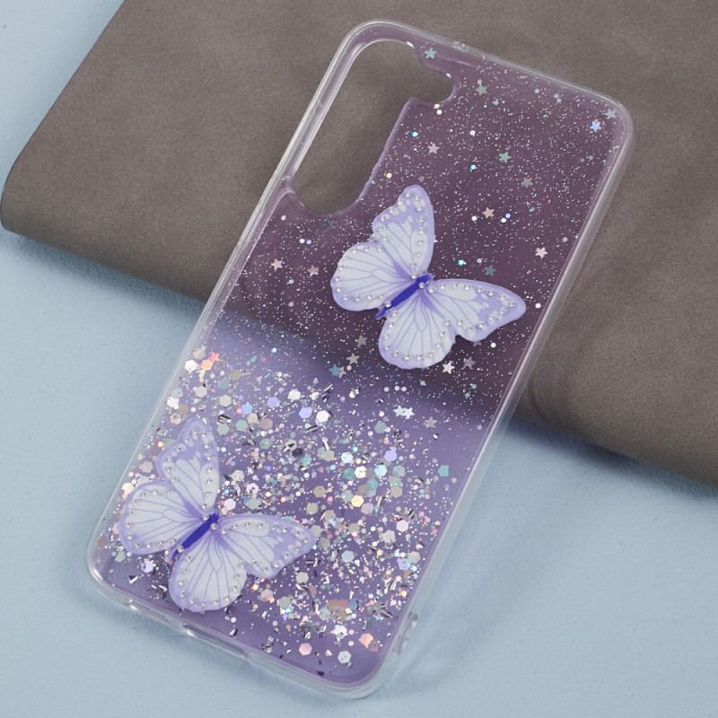 Coque Samsung Galaxy S24 5G Papillons Paillettes