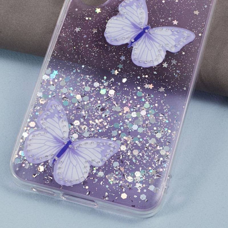 Coque Samsung Galaxy S24 5G Papillons Paillettes