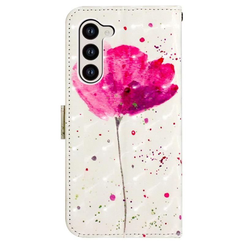 Housse Samsung Galaxy S24 5G Coquelicot à Lanière