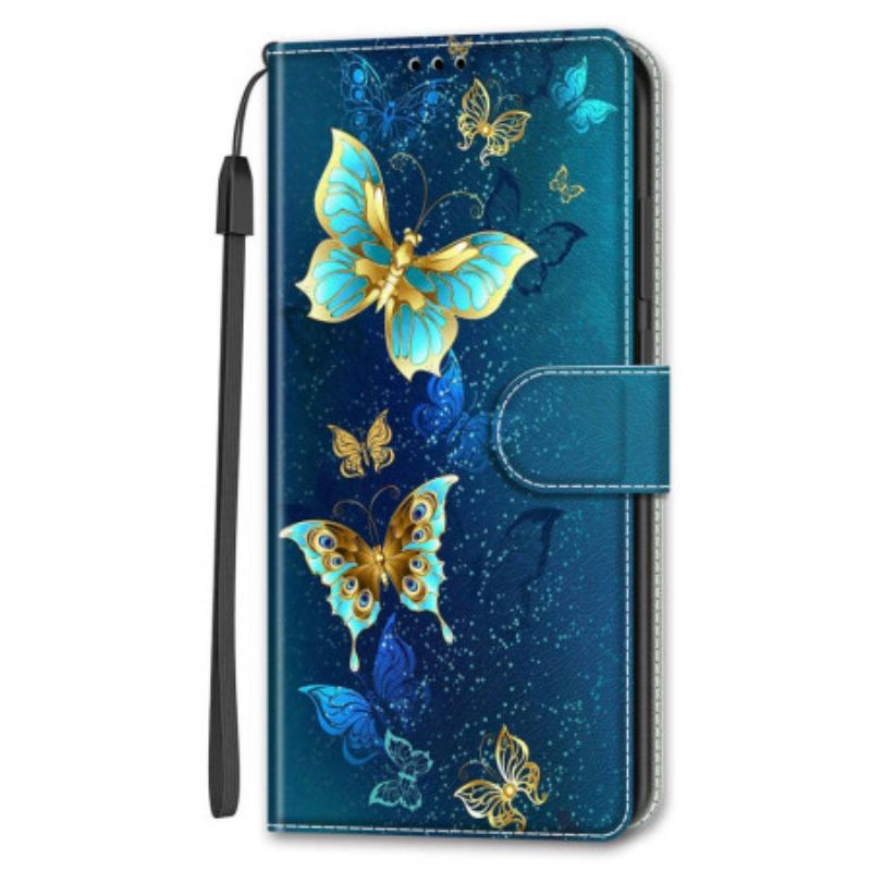 Housse Samsung Galaxy S24 5G Deux Papillons à Lanière