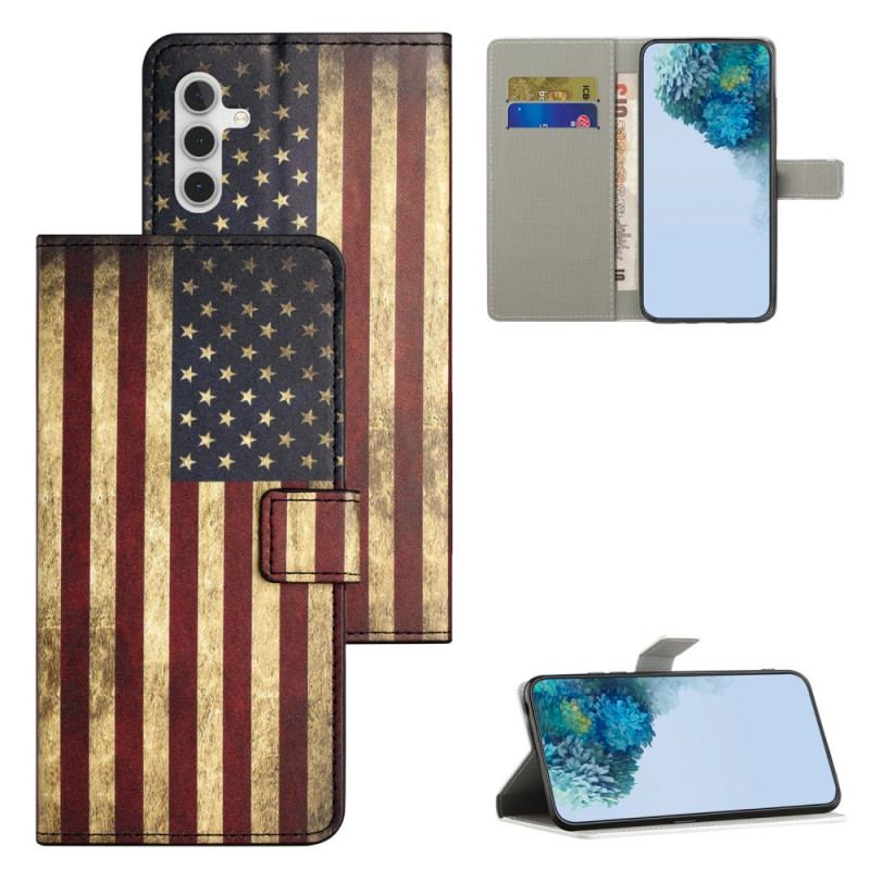 Housse Samsung Galaxy S24 5G Drapeau Américain Vintage