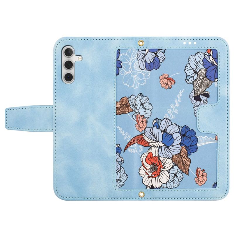 Housse Samsung Galaxy S24 5G Motif Floral Artistique à Lanière