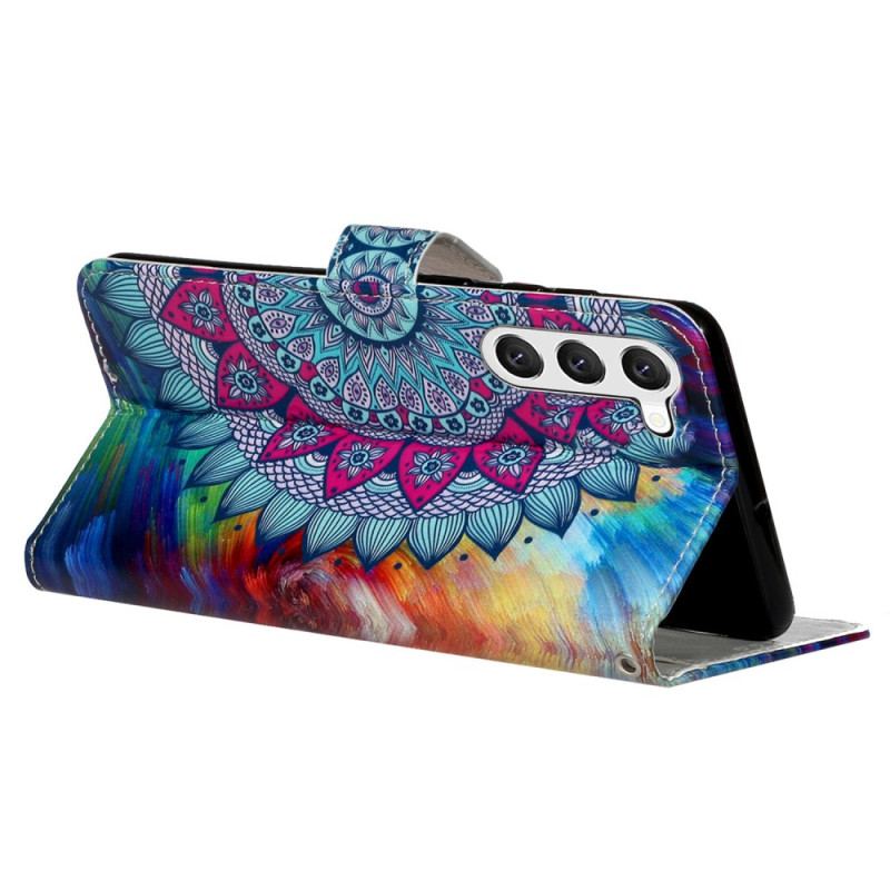 Housse Samsung Galaxy S24 5G Motif Mandala à Lanière