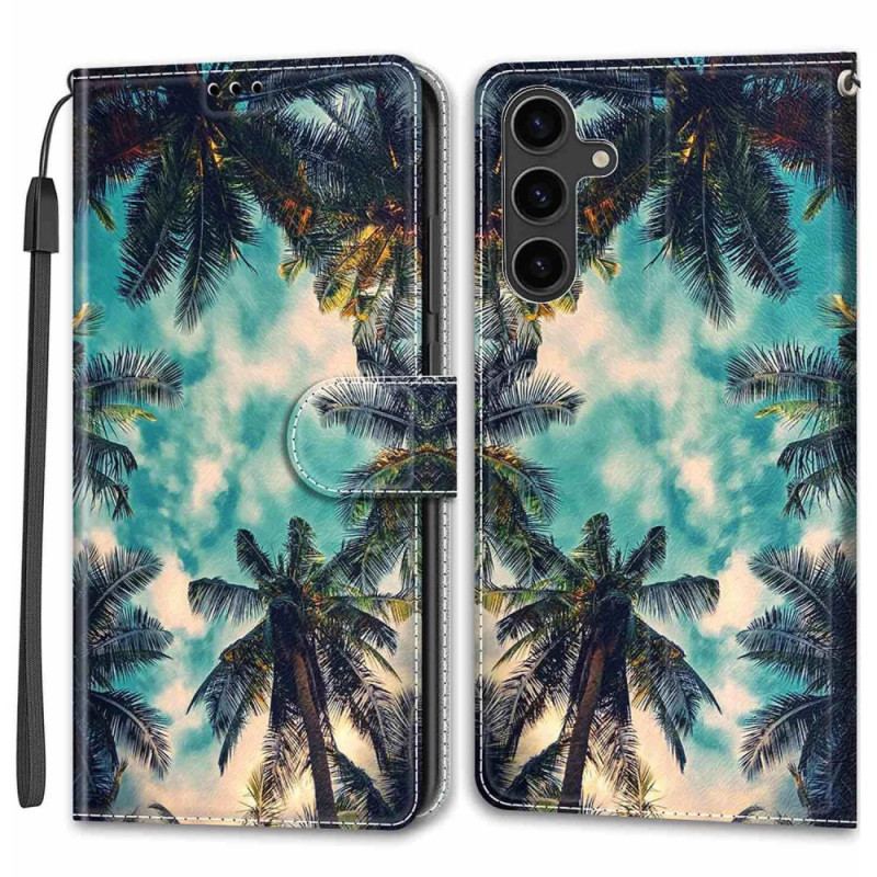 Housse Samsung Galaxy S24 5G Motif Noix de Coco à Lanière