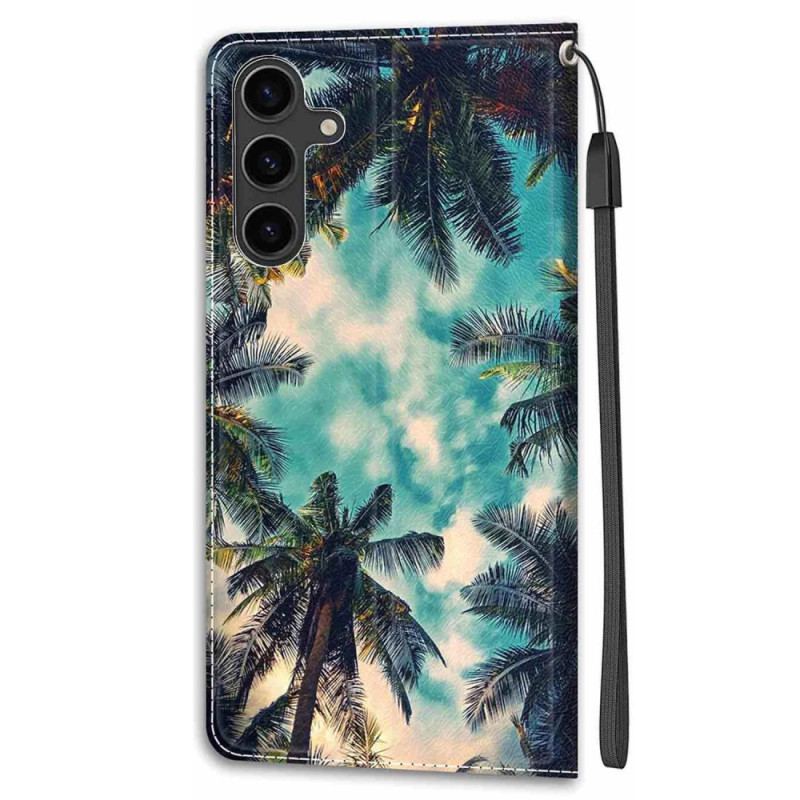 Housse Samsung Galaxy S24 5G Motif Noix de Coco à Lanière