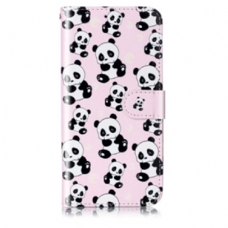 Housse Samsung Galaxy S24 5G Motif Panda à Lanière