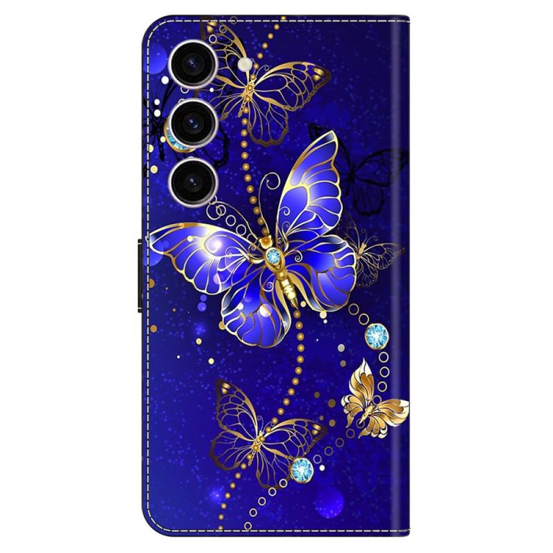 Housse Samsung Galaxy S24 5G Papillons Diamant