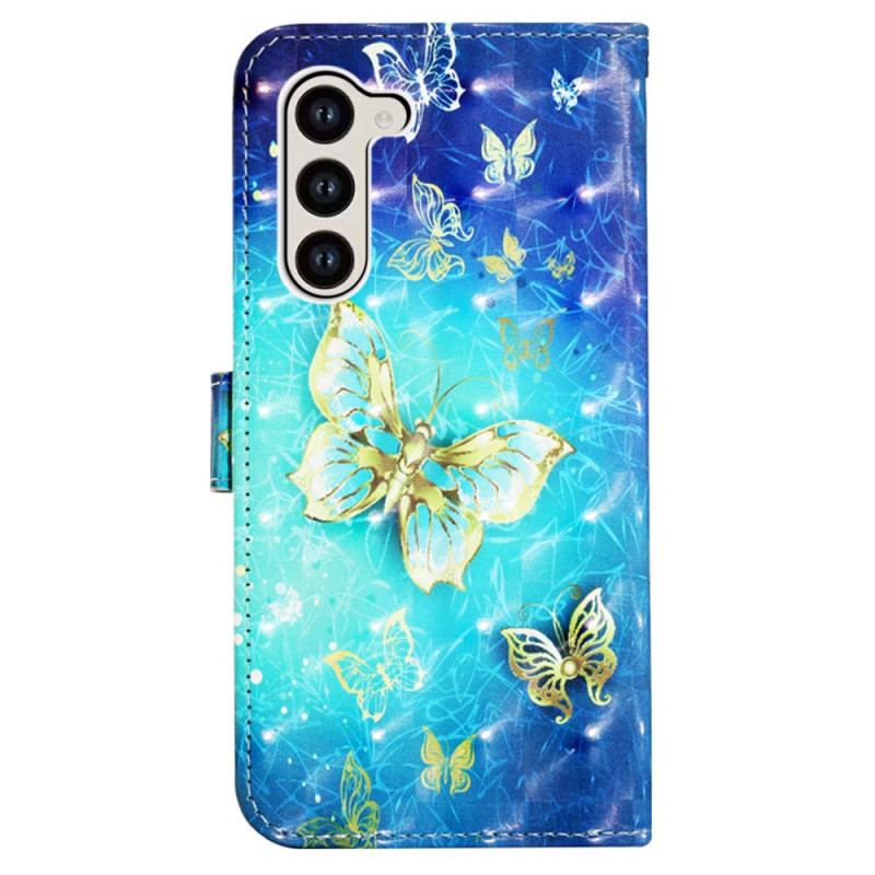 Housse Samsung Galaxy S24 5G Papillons dorés