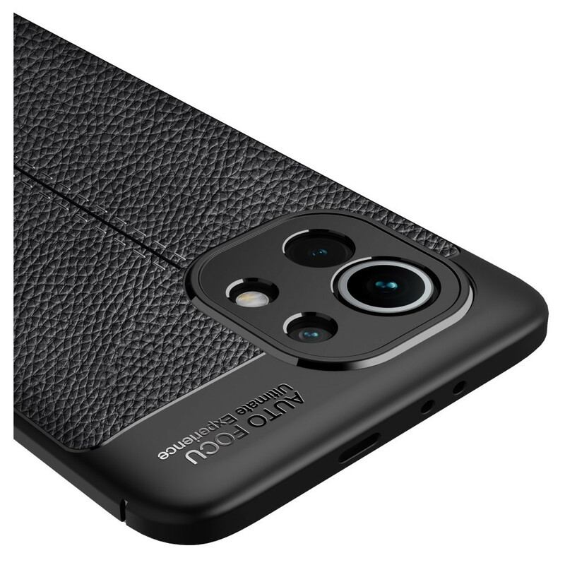 Coque Xiaomi Mi 11 Effet Cuir Litchi Double Line