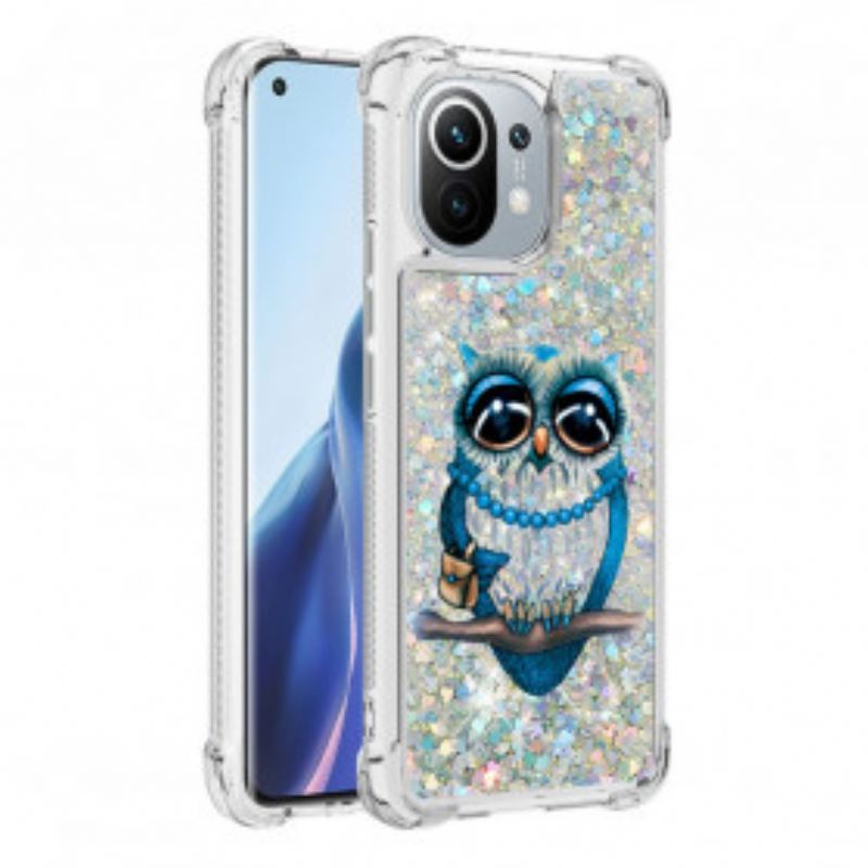 Coque Xiaomi Mi 11 Miss Hibou Paillettes