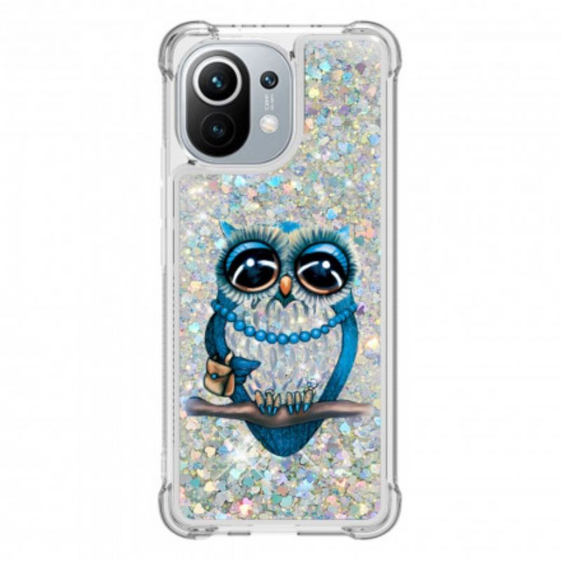 Coque Xiaomi Mi 11 Miss Hibou Paillettes