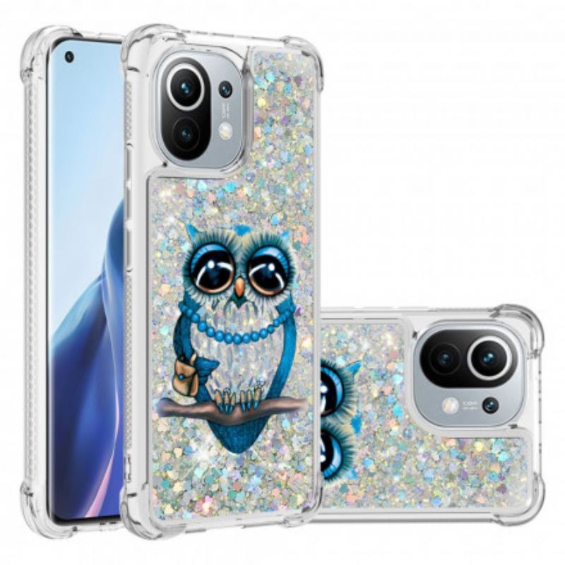 Coque Xiaomi Mi 11 Miss Hibou Paillettes