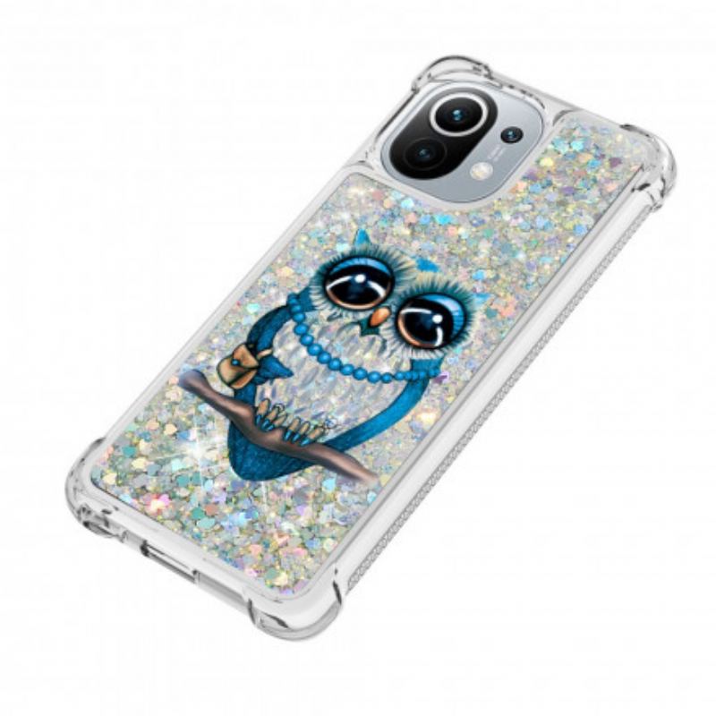 Coque Xiaomi Mi 11 Miss Hibou Paillettes