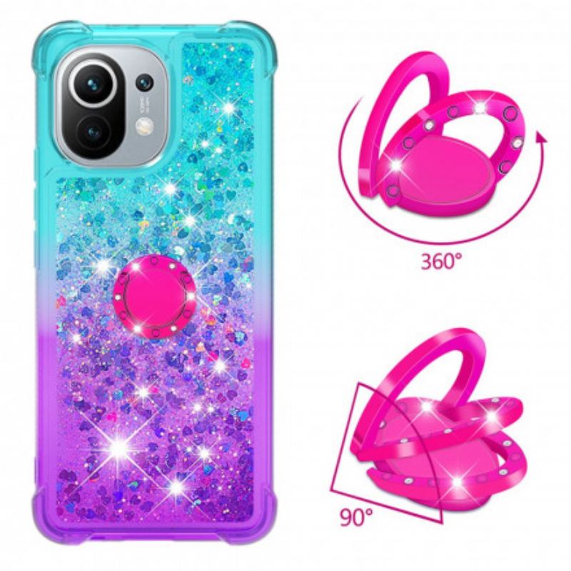 Coque Xiaomi Mi 11 Paillettes Anneau-Support