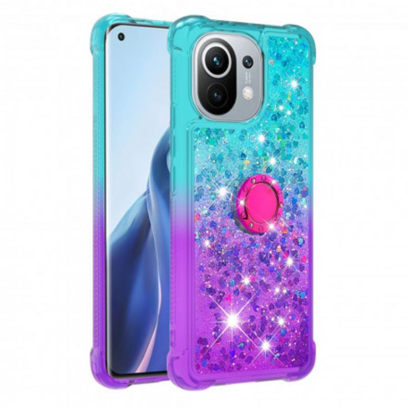 Coque Xiaomi Mi 11 Paillettes Anneau-Support