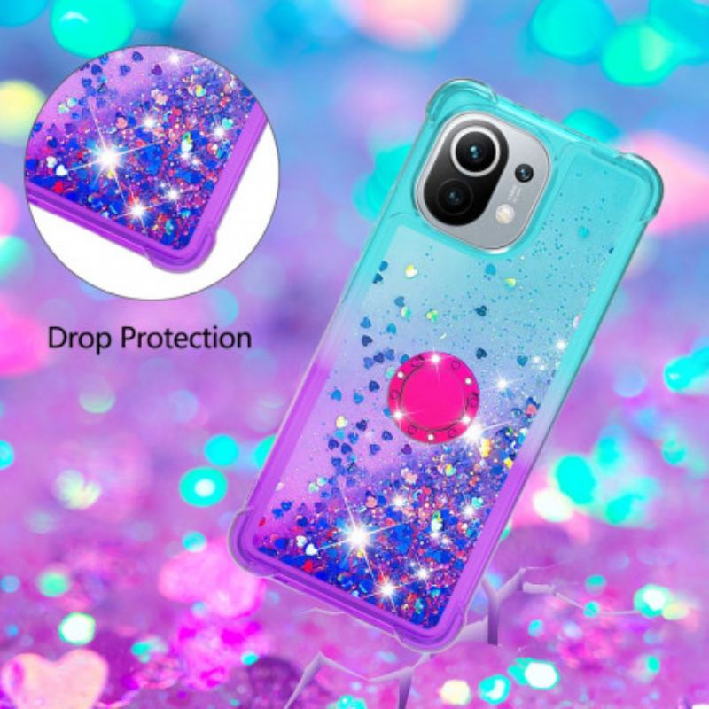 Coque Xiaomi Mi 11 Paillettes Anneau-Support