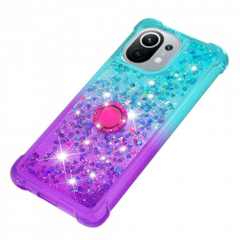 Coque Xiaomi Mi 11 Paillettes Anneau-Support