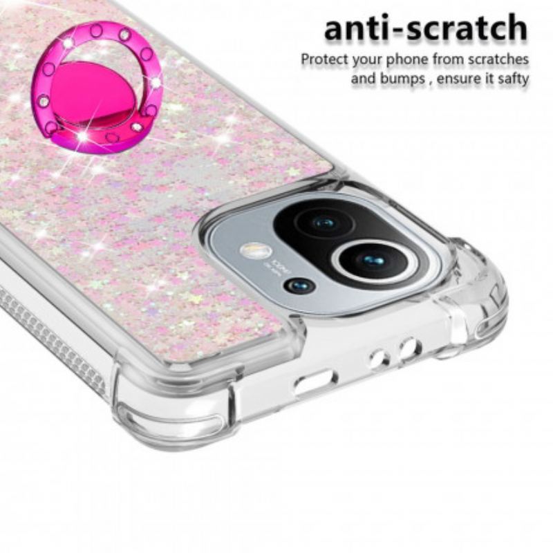 Coque Xiaomi Mi 11 Paillettes avec Anneau-Support